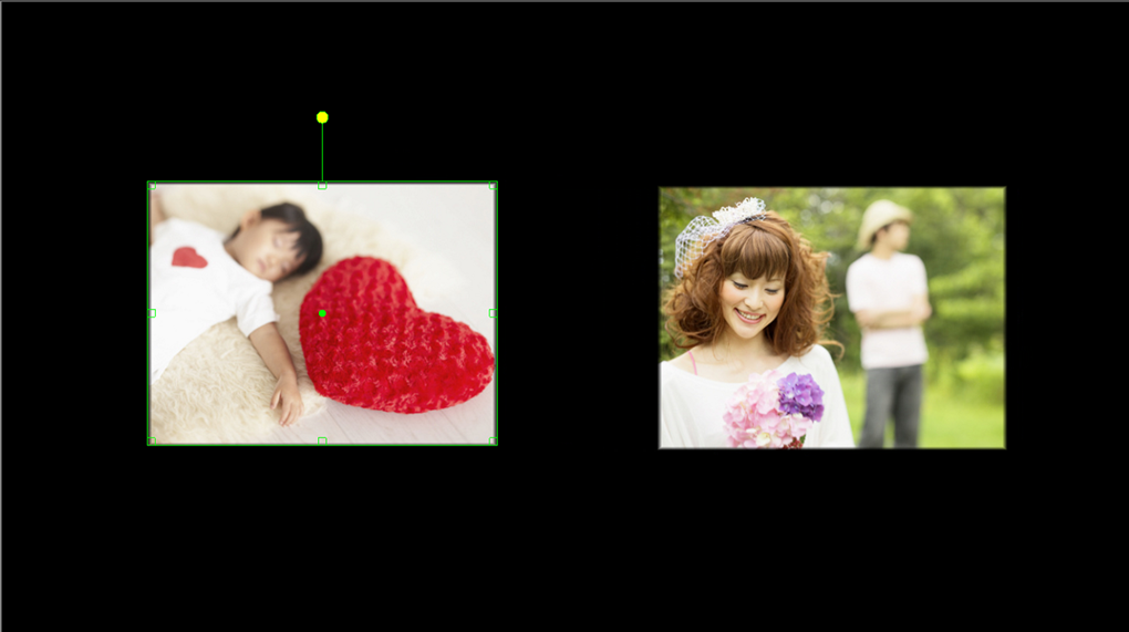 doga,キーフレームアニメ 複数の写真や動画を動かす,２枚の写真を動かします