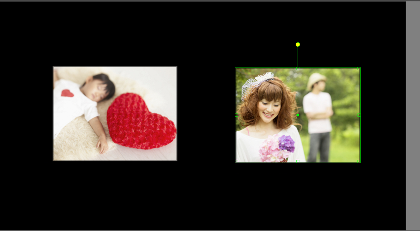 doga,キーフレームアニメ 複数の写真や動画を動かす,写真Bの位置を調整